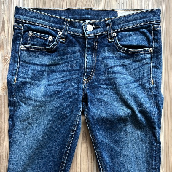 Rag & Bone Skinny Jeans Distressed Hampstead Dark Wash - Picture 5 of 14